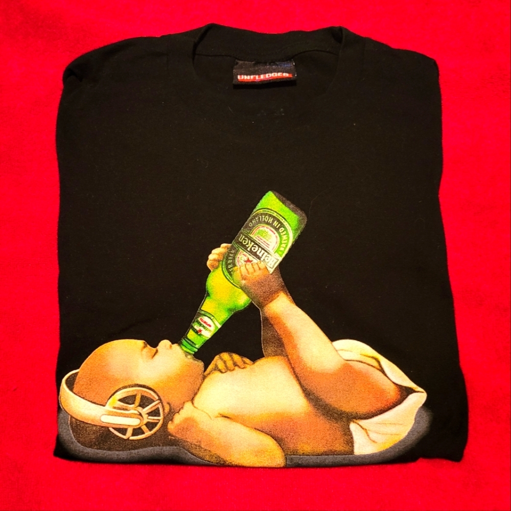 Vintage Unfledged Heineken Beer Baby T-Shirt - M